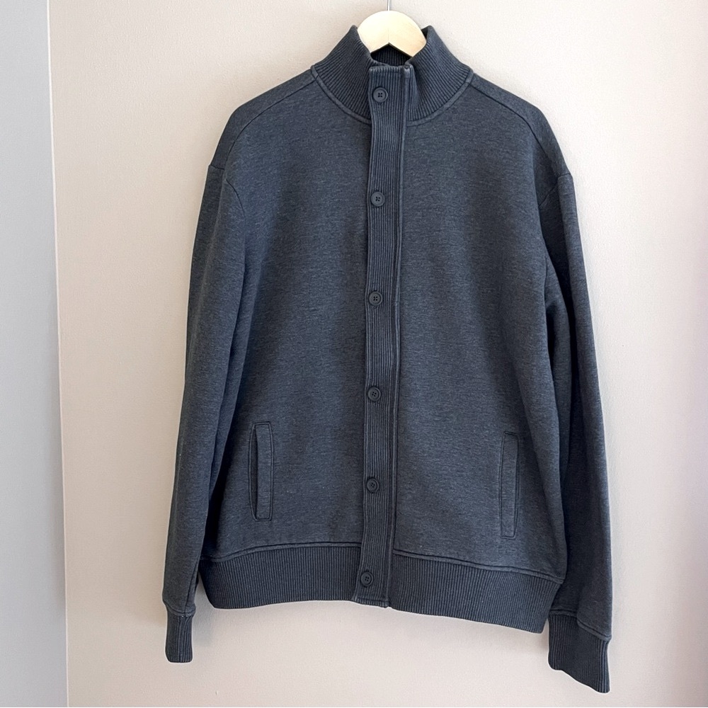 Apt.‎ 9 Men’s Cotton Blend Zip Up Button Jacket Gray  Size XLT